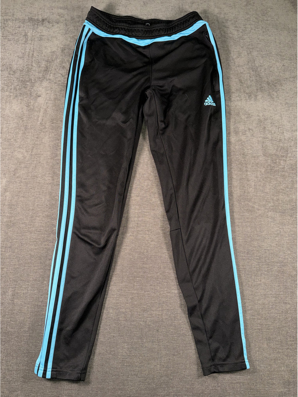 Adidas Women's Black and Blue Track Pants Size S